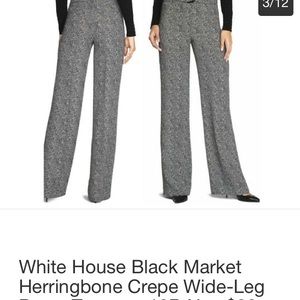 White House black market silk wide leg trousers